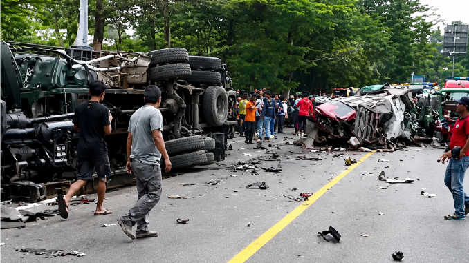 Mencekam! Tabrakan Beruntun Terjadi di Jalur Sibolangit
